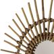 Miroir en rotin et bambou en forme de soleil du milieu du siècle, France, 58 cm