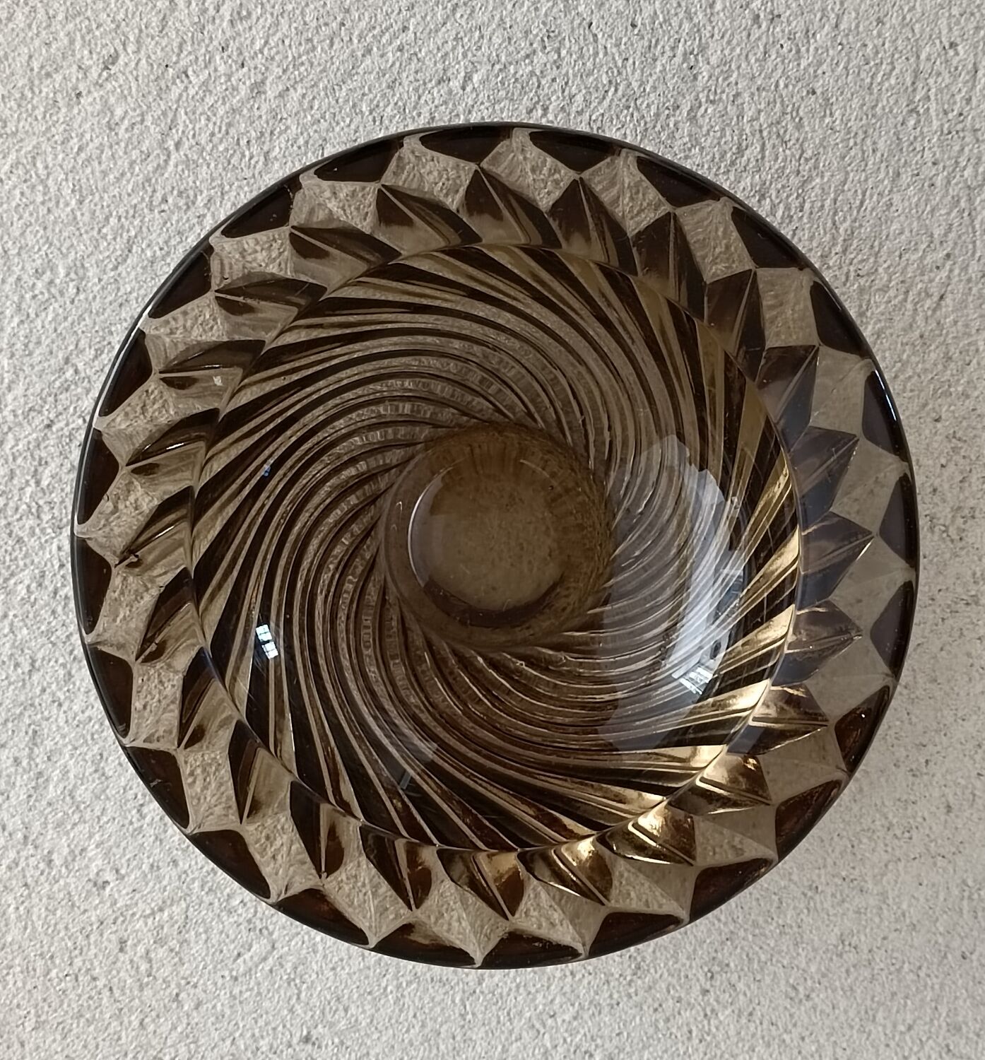 Smoked glass ashtray