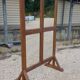 Screen - antique Burmese teak partition / 4 mirrored panels front and back