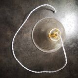 Art deco holophane streaked glass suspension 1930