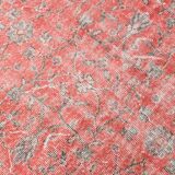 7x9 Turkish Soft Red Bordered Rug, 220x272 Cm