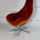 Space age chair, fiberglass, orange velvet, circa 1970s
