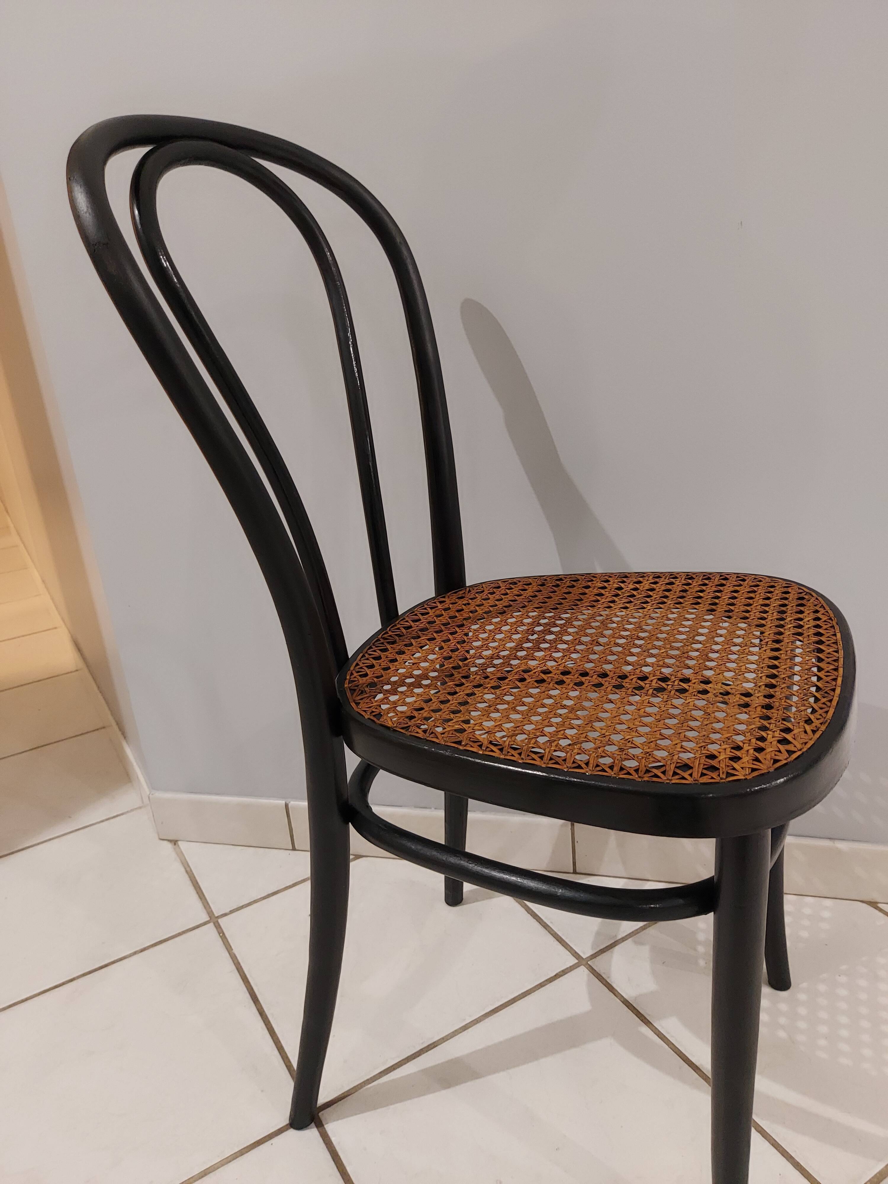 Suite of 4 Bistro chairs canned by ZPM for Thonet vintage 1950