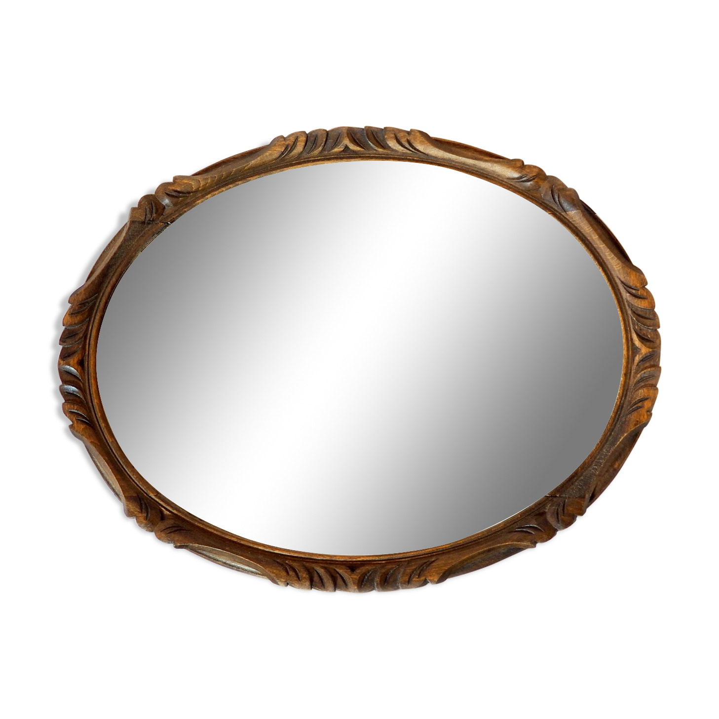 Mirror oval wood 34x44cm