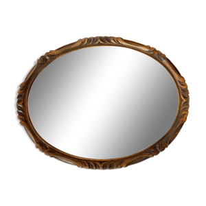 miroir bois ovale 34x44cm