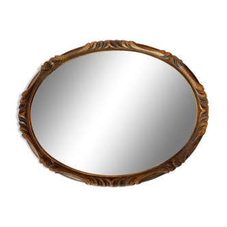 Miroir bois ovale 34x44cm