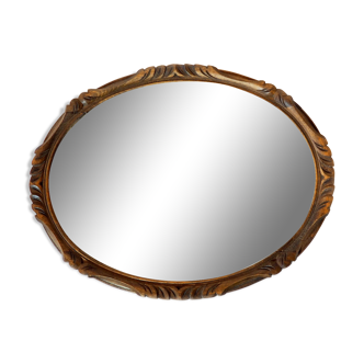 Mirror oval wood 34x44cm