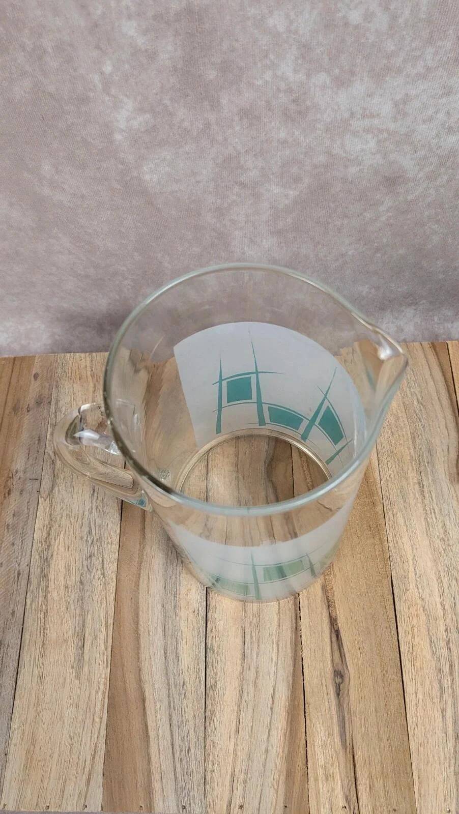 Vintage glass pitcher from the 1950s – geometric design