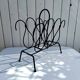 Metal and leather magazine rack, attributed to Jacques Adnet, vintage