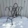 Metal and leather magazine rack, attributed to Jacques Adnet, vintage