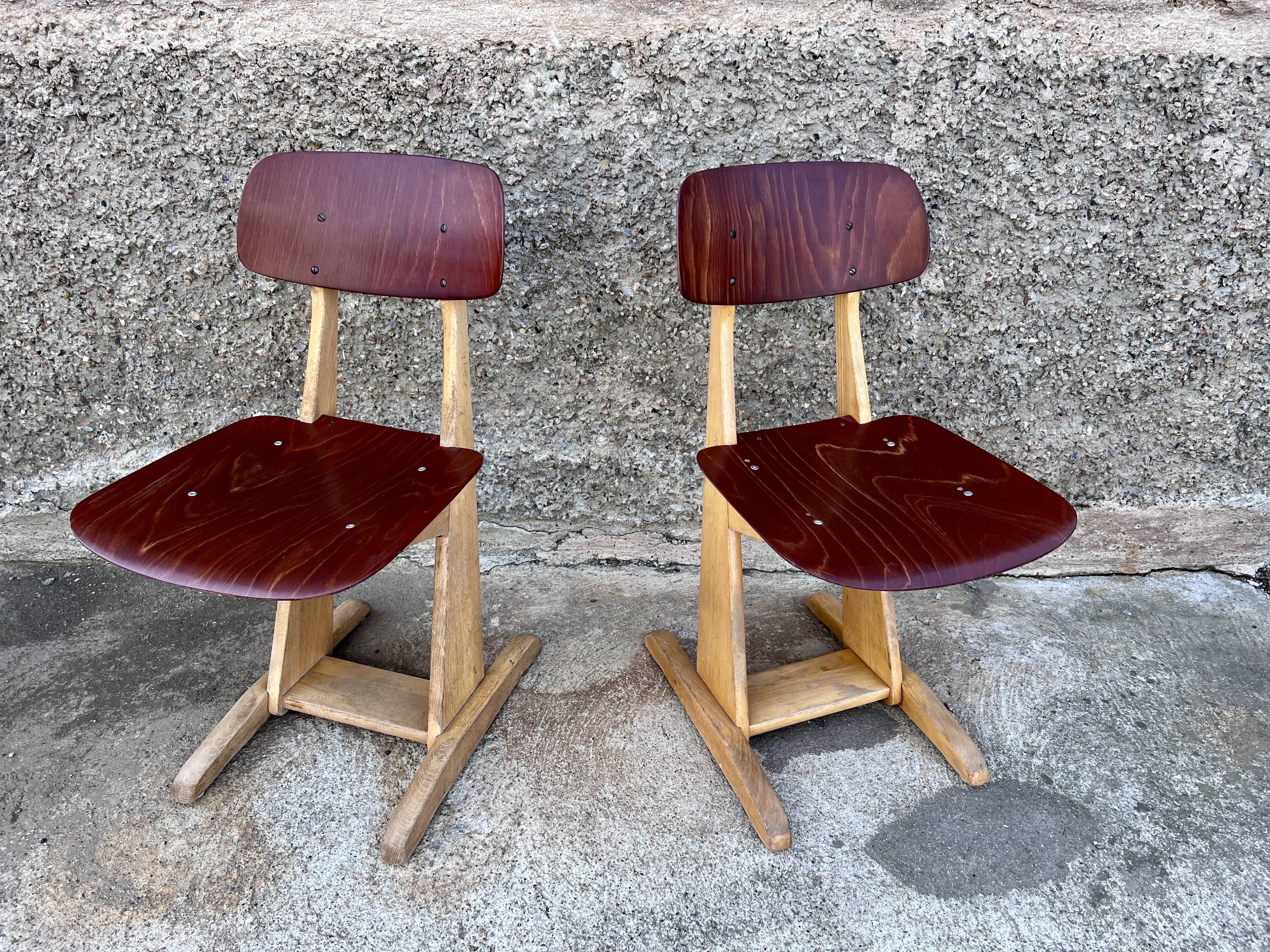 Pair of child chair Casals beech red