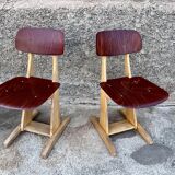 Pair of child chair Casals beech red