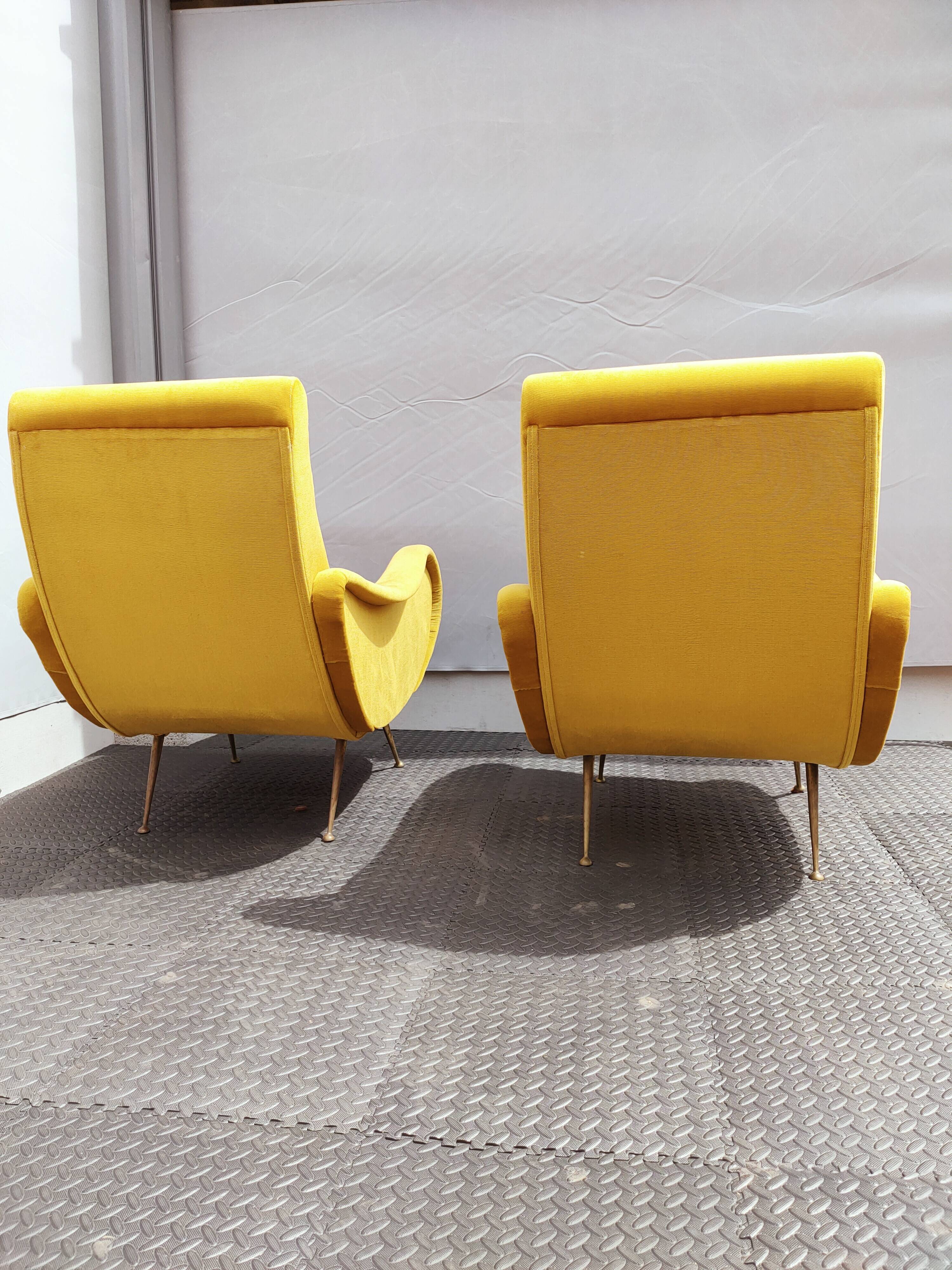 Pair of vintage organic armchairs 50s