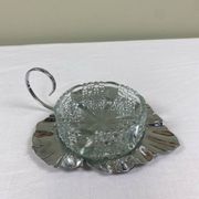 Metal and glass bowl