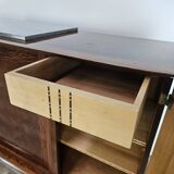 Buffet Art Déco en chêne pour salle à manger avec plateau en marbre