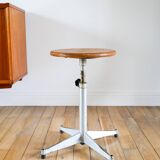 Industrial workshop stool, Made in France, adjustable height, 1970