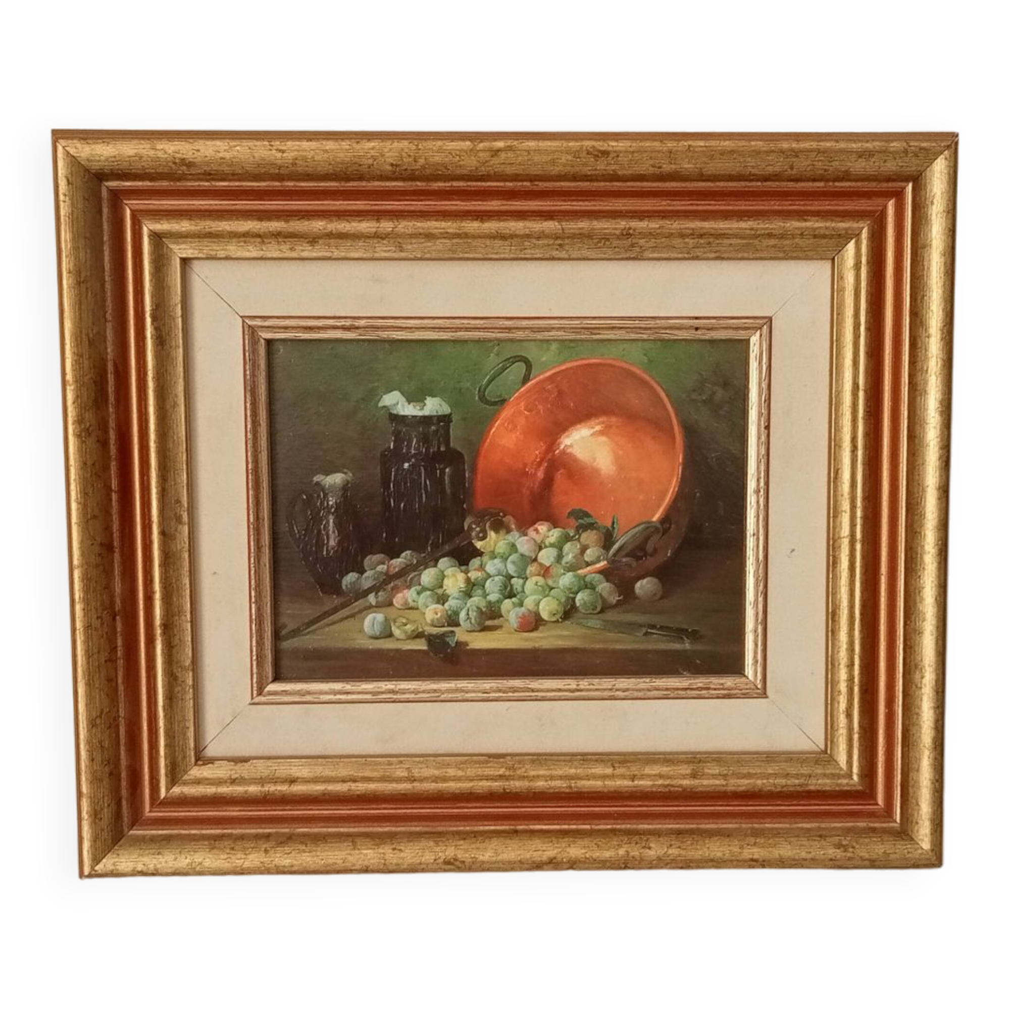 Oil painting on cardboard small format still life