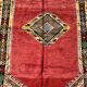 Vintage Red wool rug, Berber Antique Taznakht rug.