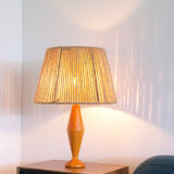 Wooden lamp and rope