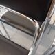 Set of 6 vintage Italian stackable chairs in chrome metal and faux leather.