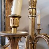 Lustre en bronze doré style Louis XVI - 6 lumières