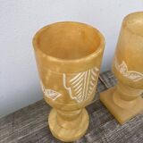 Pair of alabaster lamps
