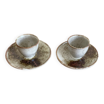 2 stoneware egg cups