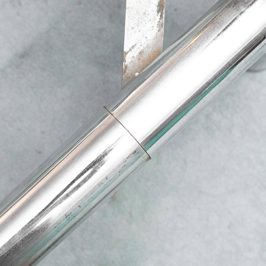 Double bed Frigerio style vintage in chromed steel 1970s modernist