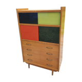 Window library of the 50s sliding windows polychrome 4 drawers