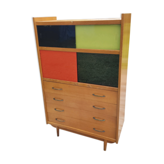 Window library of the 50s sliding windows polychrome 4 drawers