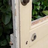 Porte vitrée communication h221,5x90cm ancienne 4 carreaux sans vitrage intérieure