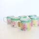 Set of 6 beautiful ceramic cups dabbling style, vintage