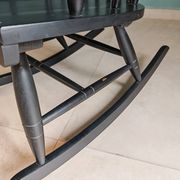 Rocking Chair Black Wood Vintage 1960 — Scandinavian Style