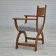 1960s, Danish armchair in solid oak wood, reupholstered, KVADRAT furniture wool.