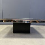 Vintage chrome and brass coffee table, 1970s