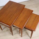 Tables gigognes scandinave en teck, 1960