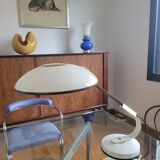 Lampe Ferdinand Solere avec son réflecteur bleu, années 50