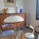 Ferdinand Solere lamp with its blue reflector, 1950s