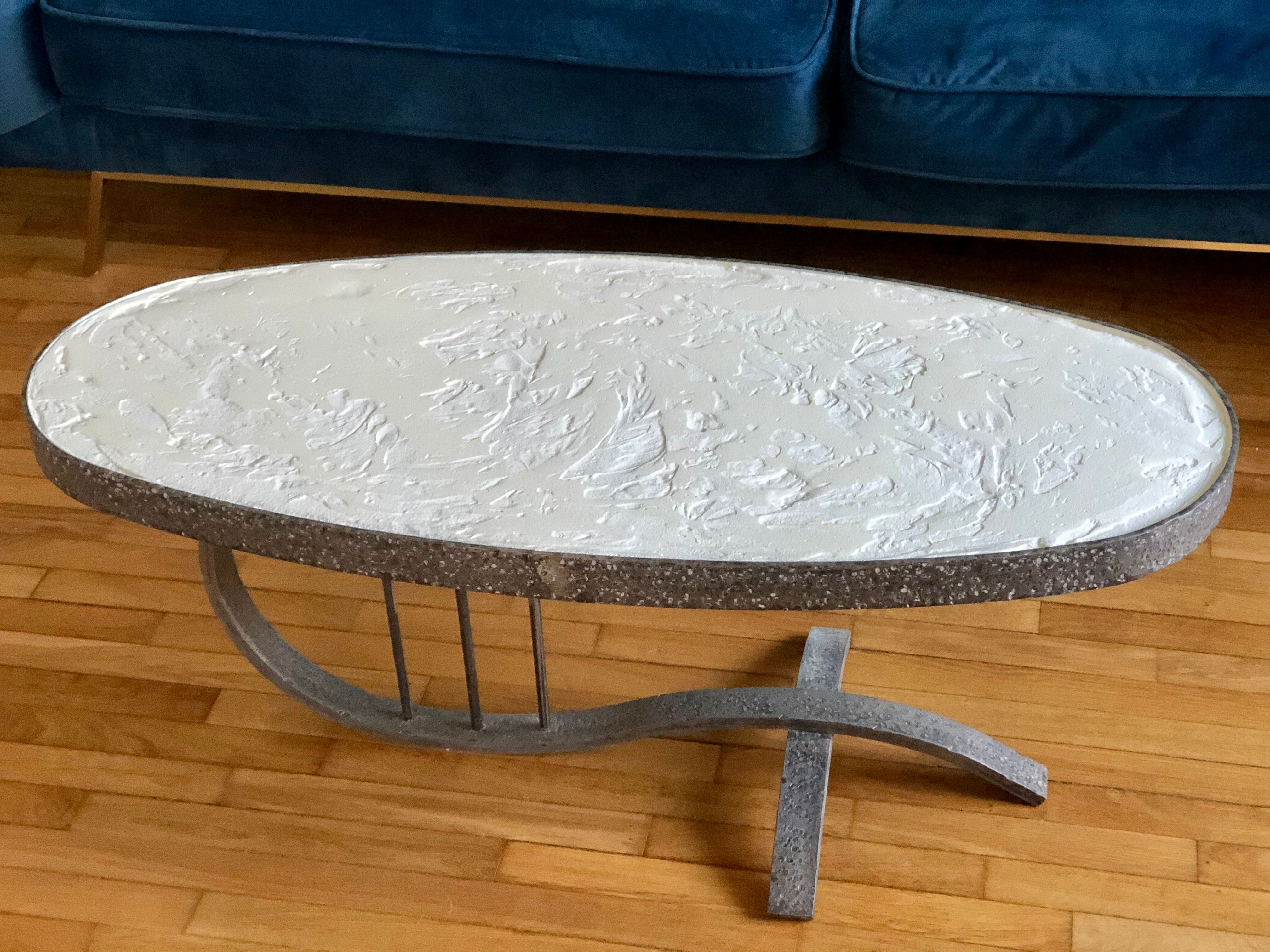 70s wrought iron coffee table