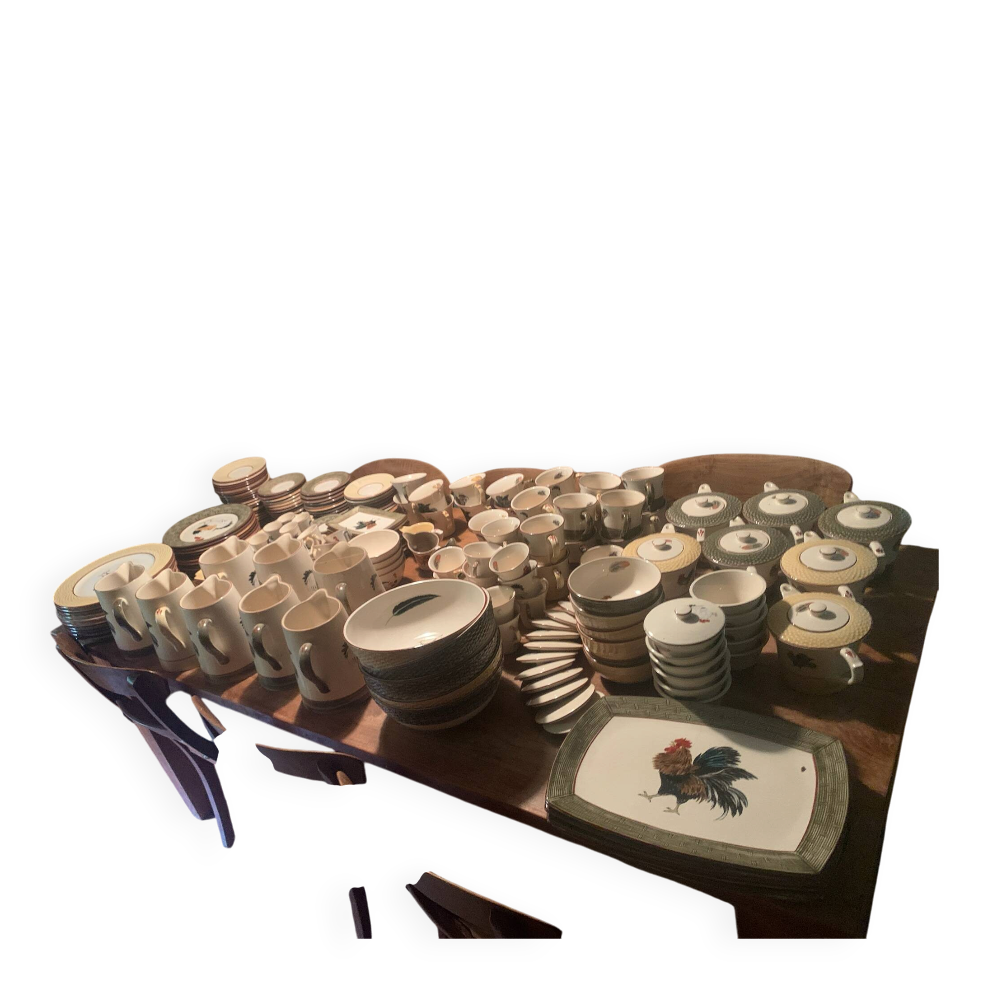 Exceptional collection of Niderviller tableware Normand style