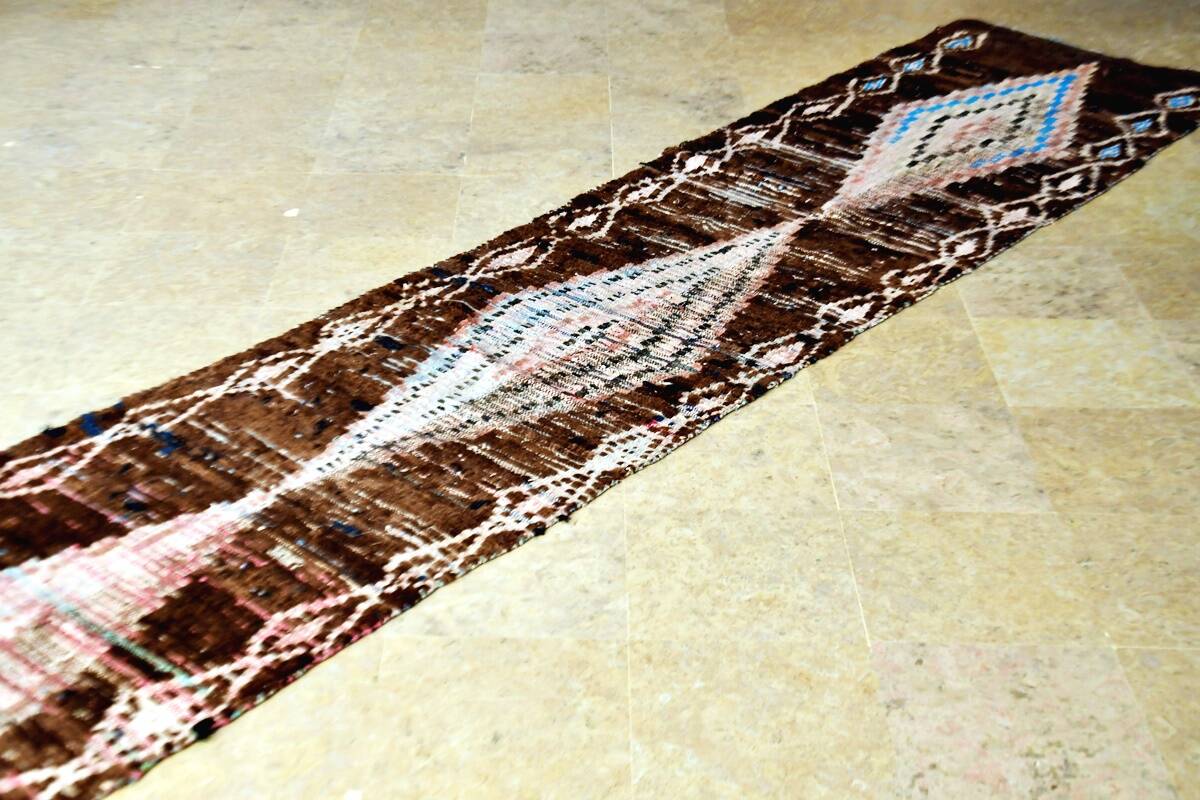 Moroccan Berber vintage hallway rug 336 x 75 cm