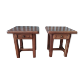 Pair of solid oak bedsides