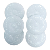 Set of 6 white oyster plates