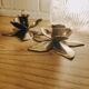 Duo of brass star candle holders