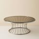 Table basse vintage chrome & verre
