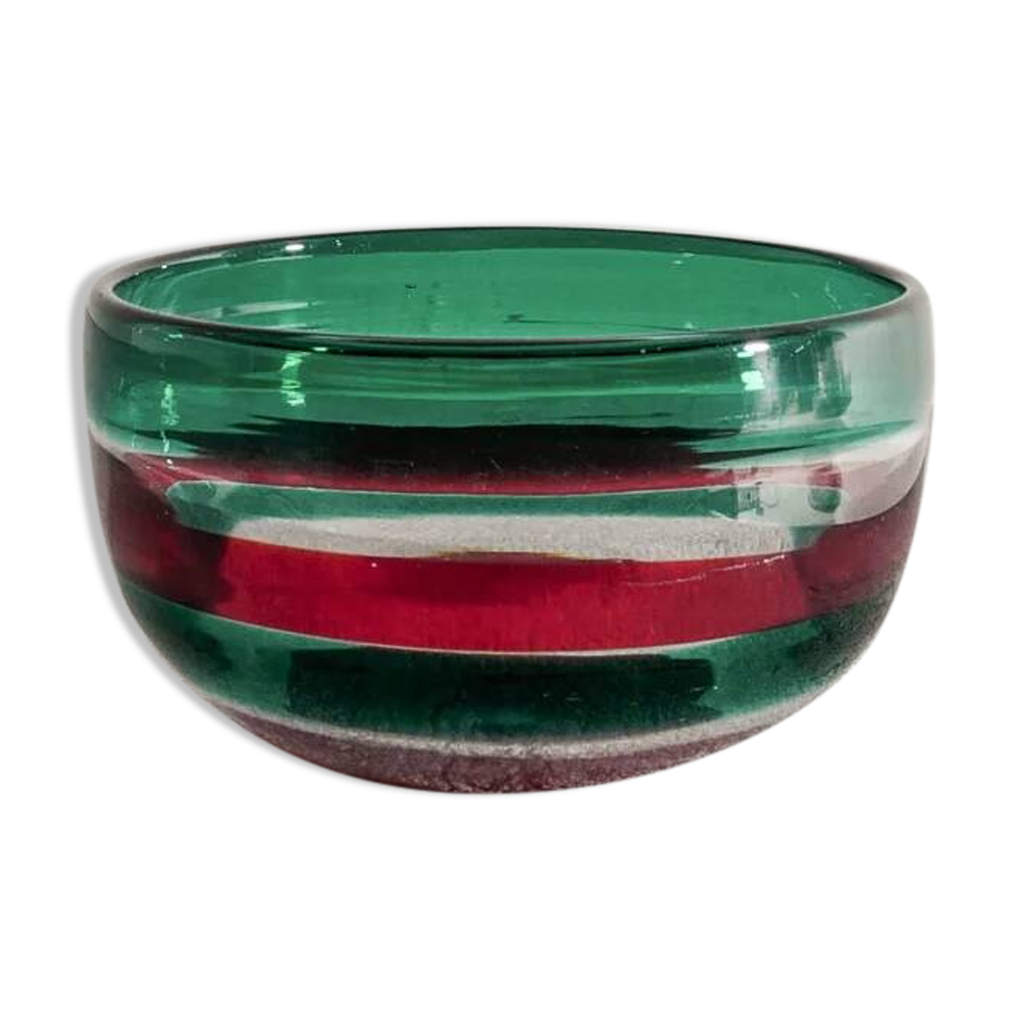 Vintage Italian Mid Century Glass Bowl Fulvio by Bianconi for Venini, 1950s