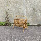 Rattan magazine rack 1960