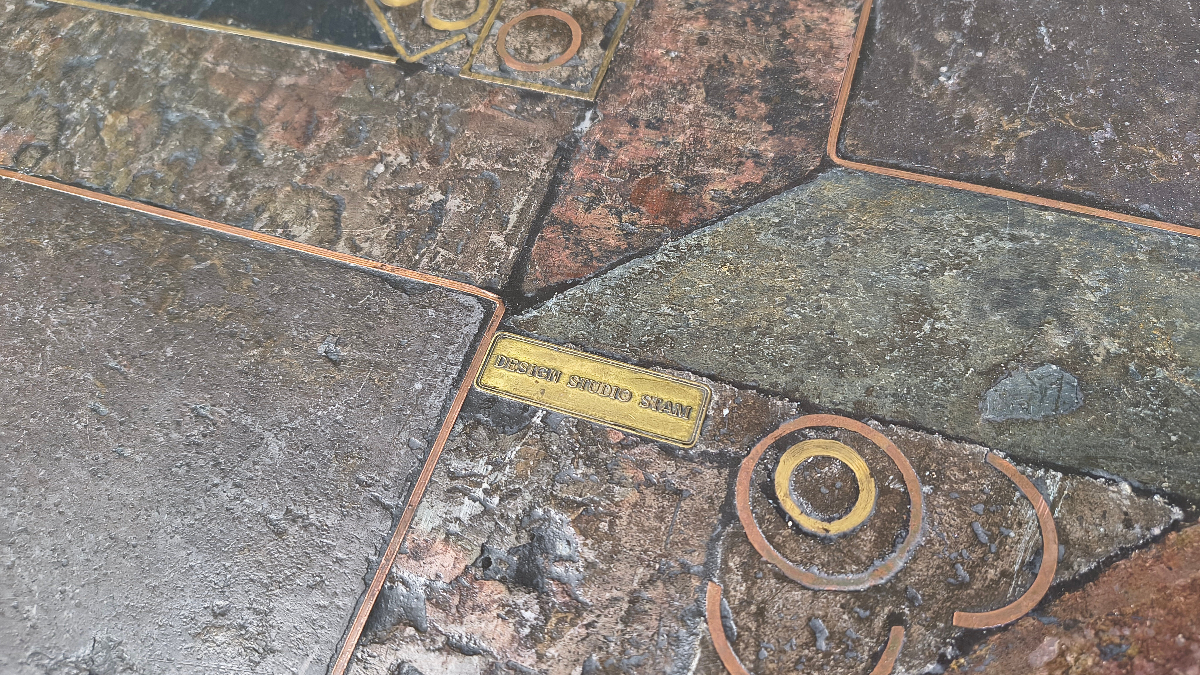 Vintage brutalist slate stone nesting tables by Design Studio Stam, 1990s