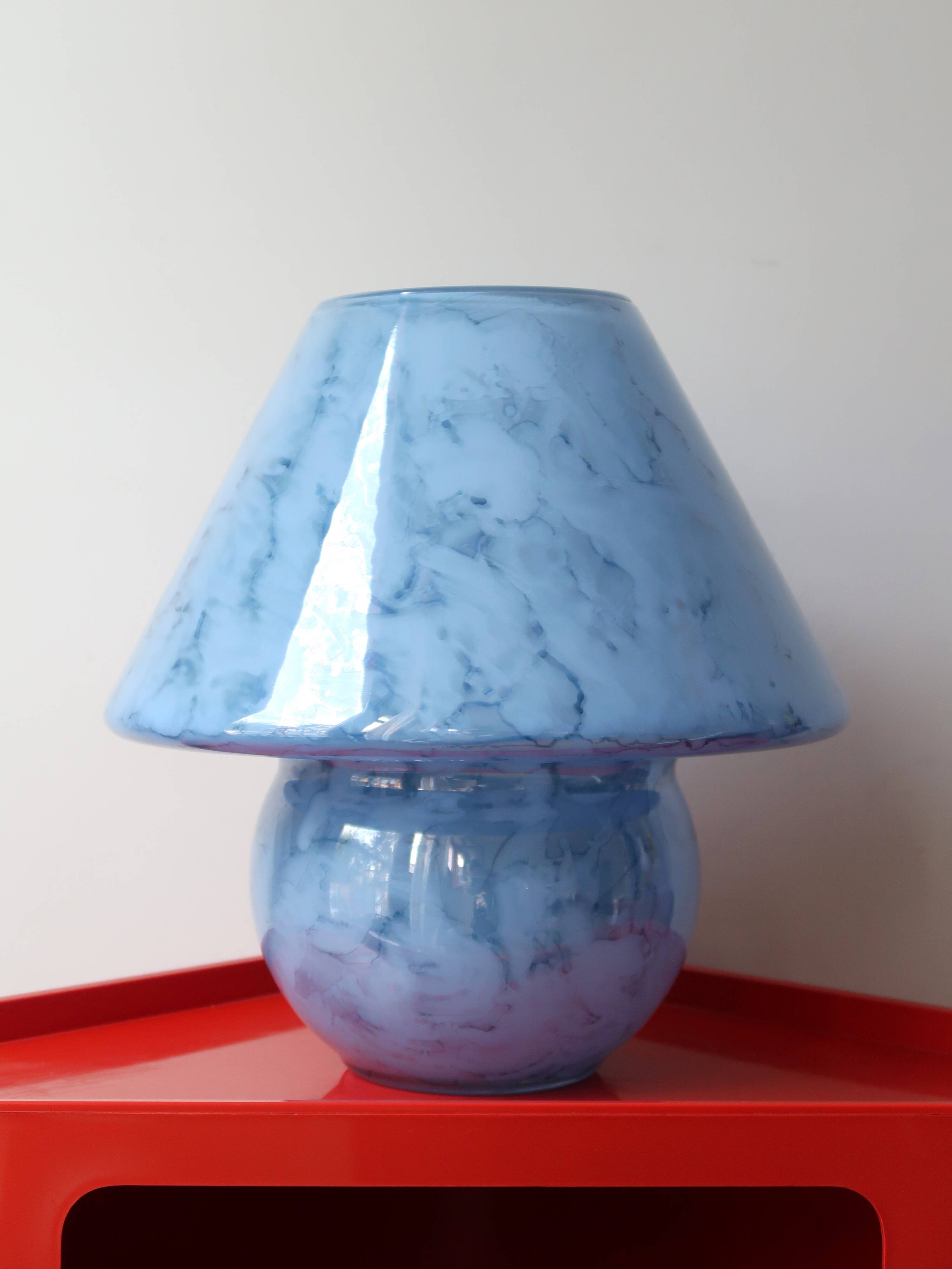 Blue glass mushroom lamp 70 80