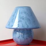 Lampe champignon verre bleu 70 80